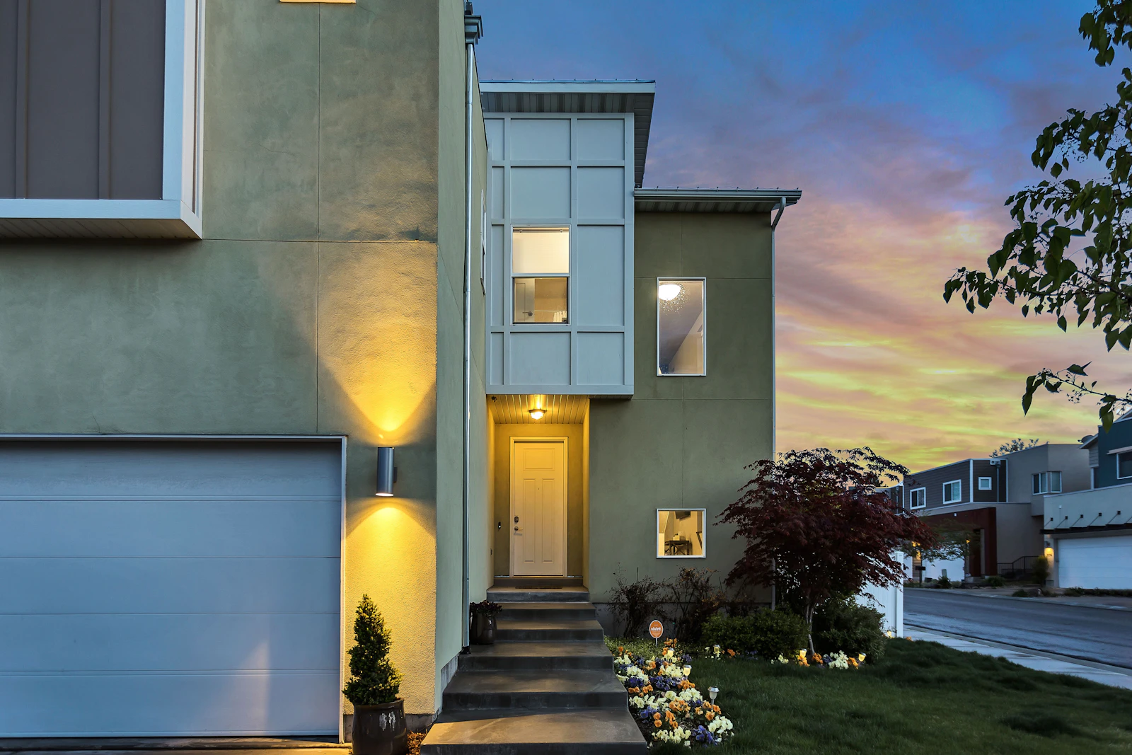 Home with landscaped garden